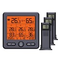 FUNK Wetterstation Thermometer mit Außensensor Hygrometer Wecker Uhr Farbdisplay