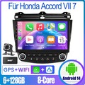 10"+ DAB 6+128GB Android14 Autoradio GPS Navi DSP RDS für Honda Accord VII 7 CAM