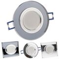 10x LED Einbaustrahler Set GU10 230V 1-9W rund eckig Spot Glas 60-70mm Bohrloch