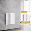 Design Flachheizkörper Heizkörper Horizontal Doppellagig Heizung Weiß 630x619mm