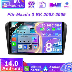 Android 14 Für Mazda 3 2004-2009 Autoradio GPS Navi DAB+ Car Play 8-Kern BT-5.0