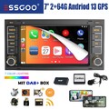 2+64G Android 13 Autoradio DAB+ Für VW T5 Touareg Multivan Transporter GPS Navi