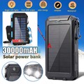 Solar Power Bank 30000mAH Tragbar Externer Batterie Ladegerät für alle Handy