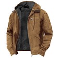 Herren Winterjacke warm mit Kapuze weich komfortabel dicker Mantel Casual