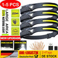 LED Sensor Stirnlampe Super Hell Wiederaufladbar Bewegungssensor Kopflampe USB