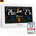 Newentor Funkwetterstation mit Außensensor DCF Uhr Temperaturwarnung