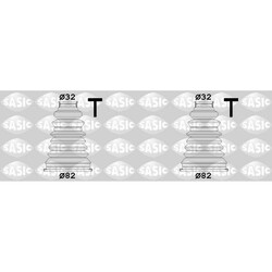 2X SASIC ACHSMANSCHETTEN SATZ RADSEITIG passend für DACIA LOGAN SANDERO RENAULT 