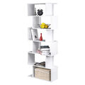 Bücherregal Standregal 6 Fächer Aktenregal Büroregal Aufbewahrungregal MDF Weiß