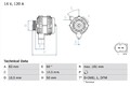BOSCH 0 986 047 530 Lichtmaschine Generator 120A 14V