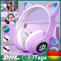 Bluetooth Katzenohr Kopfhörer Gaming Headset Kopfhörer mit LED Licht für Kinder