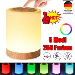 LED Touch Tischlampe USB Dimmbar Aufladbar Nachtlicht Nachttischlampe Farbwechse