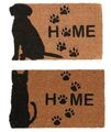 Fussmatte Kokos Auswahl Hund / Katze HOME Türmatte Pfoten Schriftzug 75x45cm