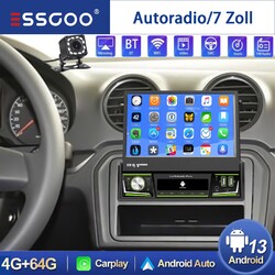 Android 13 4+64G Carplay Autoradio Single DIN Ausklappbildschirm GPS Nav BT KAM