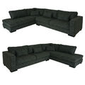 Ecksofa HWC-J58, Couch Sofa + Ottomane rechts/links, Made in EU, wasserabweisend