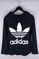 Adidas Originals Damen Hoodie Freizeit schwarz Pullover Baumwolle Größe S UK8