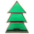 Teelichthalter Christbaum 17cm Grün aus Glas als Weihnachtsdeko Finse