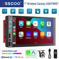 7" 2 DIN Wireless Carplay Android Auto Autoradio FM RDS Bluetooth USB TF +Kamera