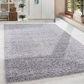 Shaggy Hochflor Langflor Teppich Soft Wohnzimmerteppich Hellgrau Einfarbig