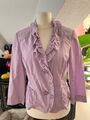 Sommer Gerry Weber Bluse Rüschen feminin lila rosa Jacke Gr. 40 L Fest