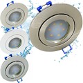 1-10er Set Bad Einbauspots Aqua 230V GU10 LED Einbauring 3W Bad & Dusche