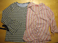 Esprit Karierte Baumwoll Bluse gerafft + Blusenshirt TCM blau-gelb gemustert top
