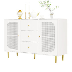 Sideboard Rattangeflecht Kommode mit Schubladen und 2 Türen Komodenschrank 