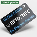 6x Rfid Blocker Karte NFC EC Karte abgeschirmt DEKRA Kreditkarte Datenschutz