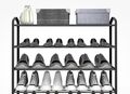 Schuhregal Schuhständer Schuhablage Schuhaufbewahrung In Schwarz mit 4 Ebenen