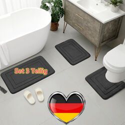Badematte Set Bad-Teppich Badvorleger Badgarnitur Teppich Duschmatte Vorleger