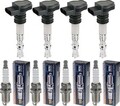 4x HITACHI Zündspule + BERU Zündkerze für Audi A3 8L1 1.8 T VW Golf IV 1J1