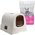 Curver Katzentoilette Katzenklo + Schaufel u. Matte beige/creme + Katzenstreu
