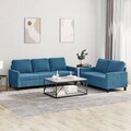 Sofagarnitur mit Kissen Sessel Sofa Couch Wohnzimmersofa 3-tlg. Samt vidaXL