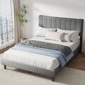 Polsterbett 140x200cm Bettrahmen mit Kopfteil Doppelbett Bettgestell Jugendbett