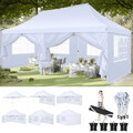 Faltpavillon 3x6 Wasserdicht Anti-UV Gartenpavillon Partyzelt mit 4Sandsack Weiß