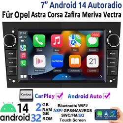 Android 14 Carplay Autoradio GPS Für Opel Astra H Corsa C D Meriva Zafira B KAM