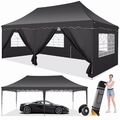 Pavillon 3x3/3x6m Wasserdicht Faltpavillon Partyzelt Gartenzelt UV Schutz 50+