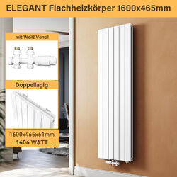 ELEGANT Design Heizkörper Flachheizkörper Paneelheizkörper Vertikal 1600x465mm 