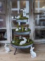 ETAGERE TABLETT 3 ETAGEN GRAU SHABBY CHIC ANTIK PATINIERT VINTAGE STIL NEU
