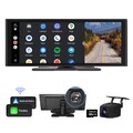 10,2" Tragbares Autoradio Wireless Apple CarPlay Android Auto FM 4K DVR + Kamera