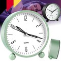 Wecker Quarz Analog Leise Ohne Ticken Tischuhr Retro Wecker mit Nachtlicht Grün