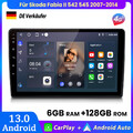 6+128G Carplay Android14 Autoradio GPS NAVI BT DAB+ Für Skoda Fabia II 2007-2014