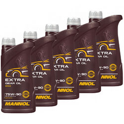 Getriebeöl MANNOL Extra 75W-90 API GL 4 5x 1 Liter Schalt Getriebe Oel Öl
