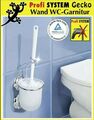 WC Garnitur Bürste + Halterung Wandmontage ohne Bohren Chrome silber WENKO NEU 