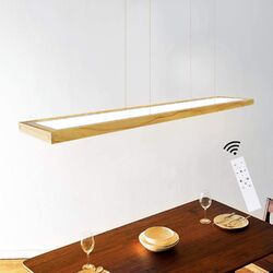  LED Hängeleuchte Fernbedienung Esstisch Pendelleuchte dimmbar Holz rustikal 38W