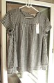 ESPRIT KURZARM TUNIKA DAMEN WOMEN SHIRTBLUSE KARO KARIERT SCHWARZ WEISS 38 M NEU