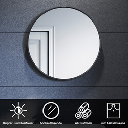 Badspiegel Wandspiegel mit LED Spiegel Badezimmerspiegel Rund Flurspiegel Bad