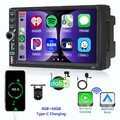DAB 2 DIN Autoradio 7" Wireless Apple Carplay Android 15 Bluetooth USB-C 4G+64G
