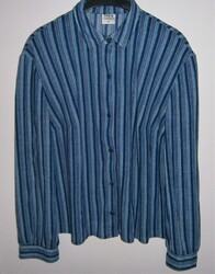 Damen-Bluse Gr. 46/ 48, blau gestreift, Jora-Modell, gebrauchter guter Zustand