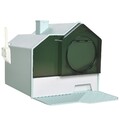 Katzentoilette Katzenklo mit Bodenwanne, Schaufel Toilette für Katzen Hellblau