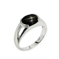 Schwarzer Stern Saphir Ring Verlobung 925 Sterling Silber Statement Damenringe